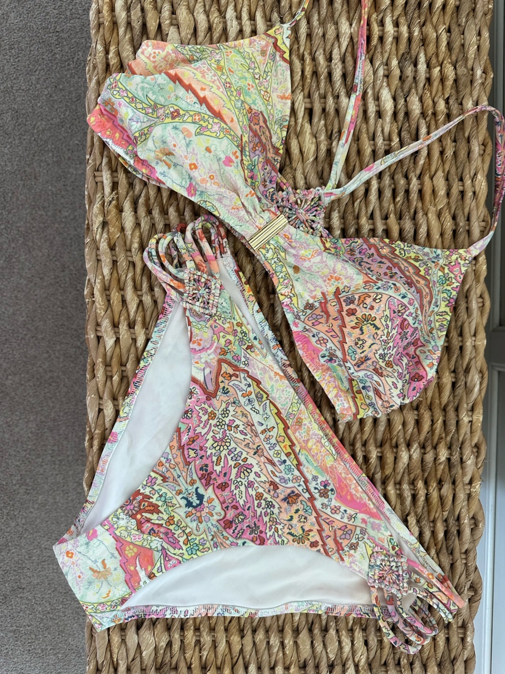 Victoria's Secret Paisley Print Bikini in Pink, Coral, Aqua